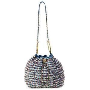 Chanel Drawstring bag Shoulder Bag A93667 White Light Blue Navy